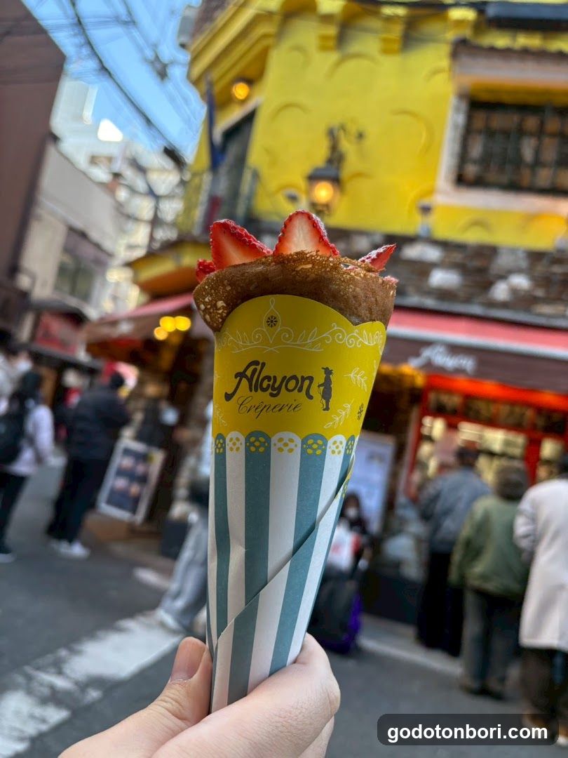 Strawberry Crepe in Hand