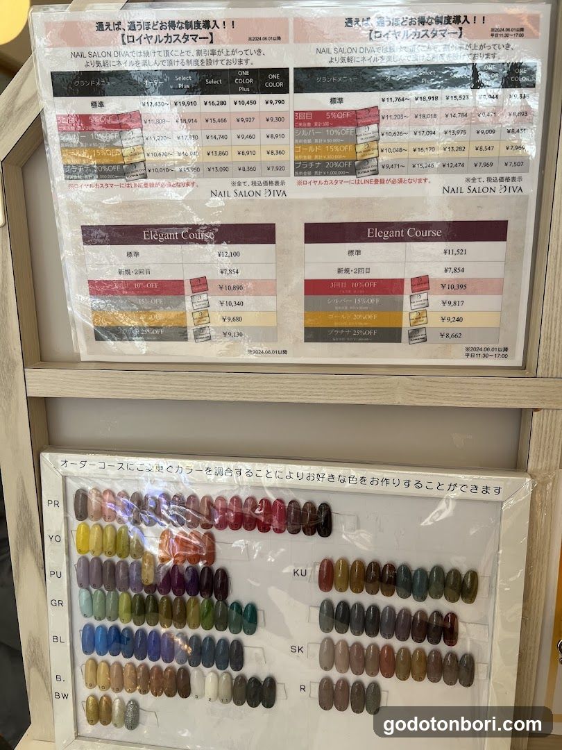 Nail Salon Price List Display