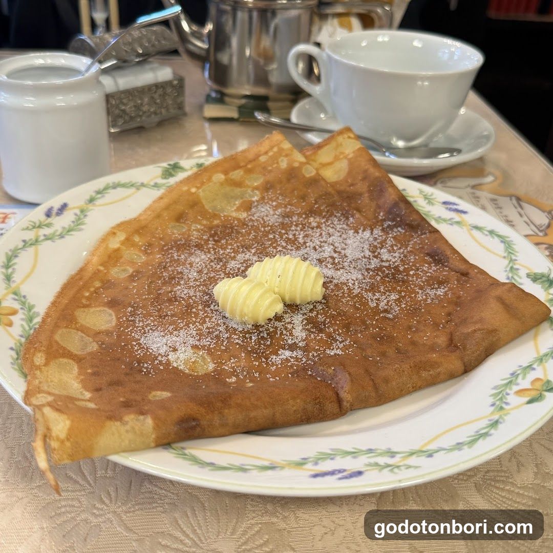 Buttered Crepe with Powdered Sugar