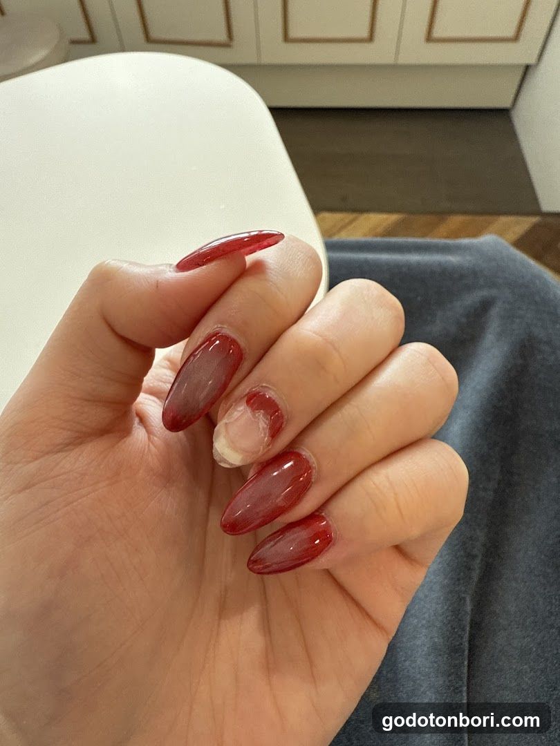 Red Nail Polish Close-Up