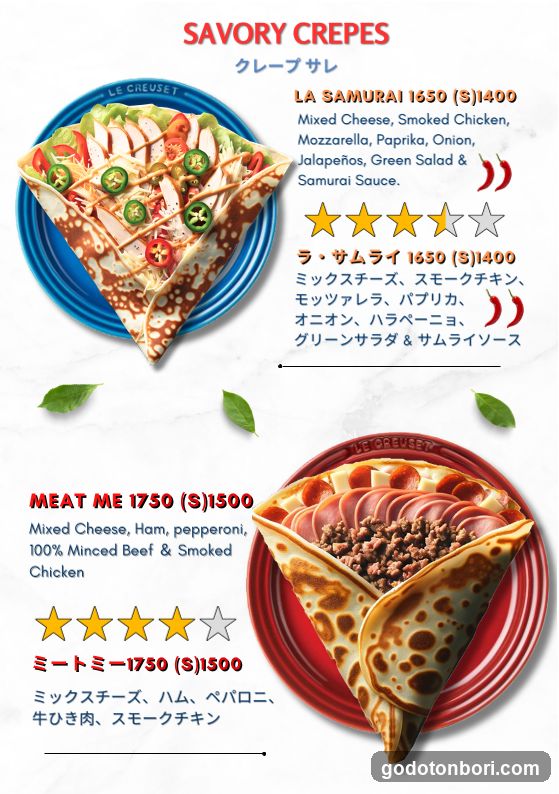 Savory Crepes Menu