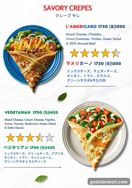 Savory Crepes Menu