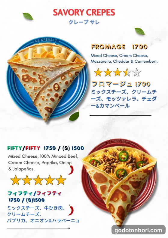 Savory Crepes Menu