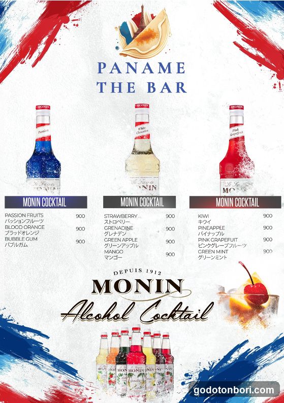 Paname The Bar Monin Cocktail Menu