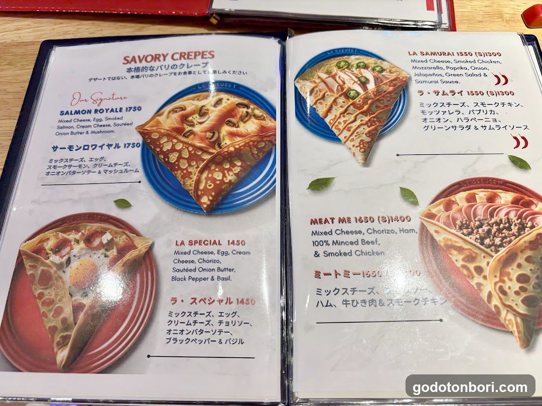 Savory Crepes Menu