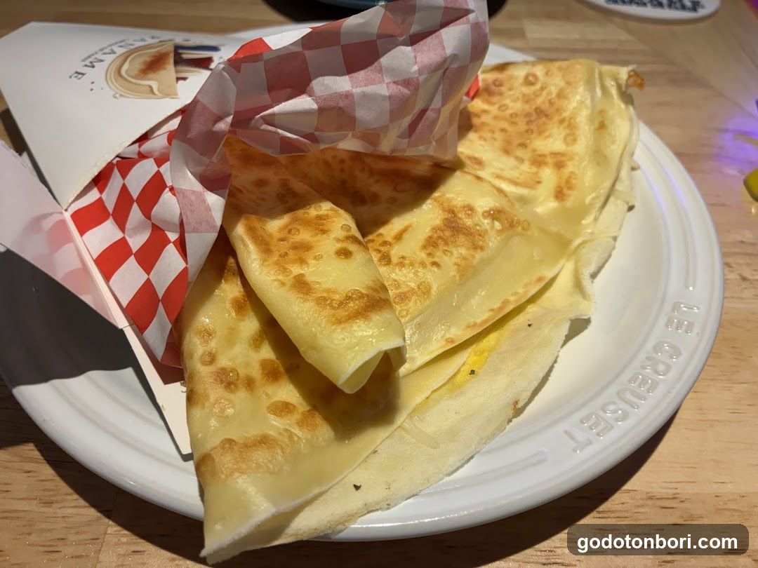 Cheesecake Crepe on Le Creuset Plate
