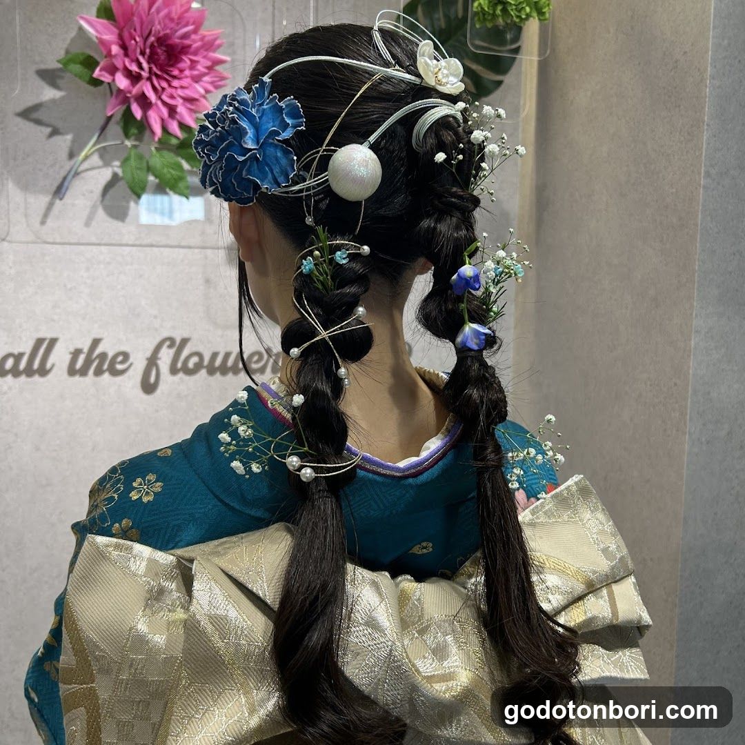 Traditional Japanese Hair and Attire Display