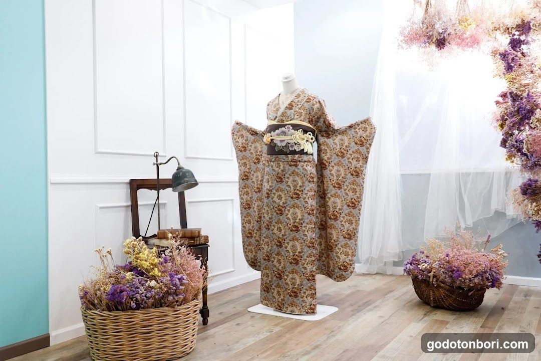 Kimonos and Floral Decor Display