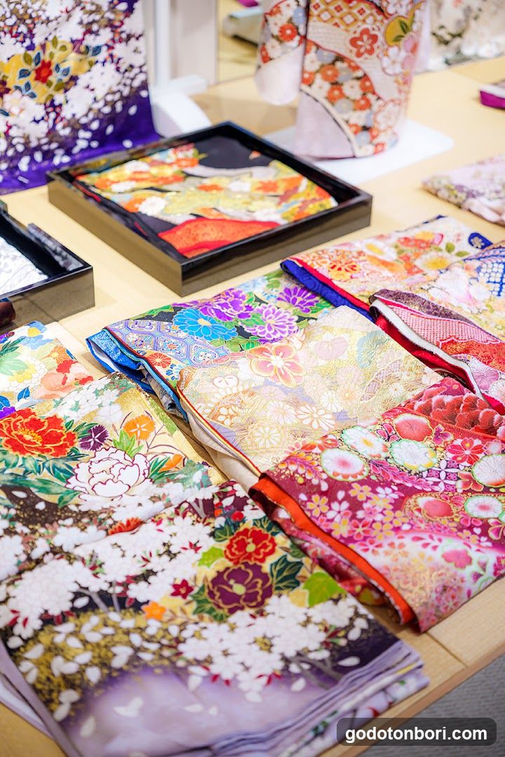 Kimonos and Fabrics Display