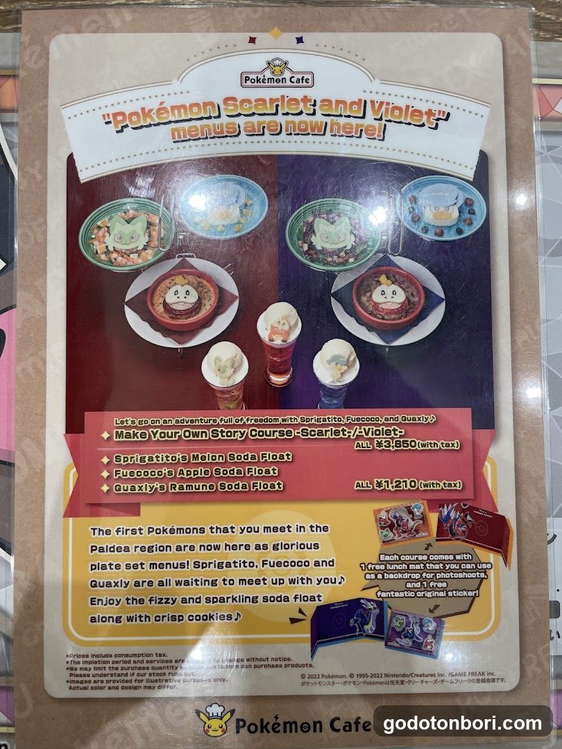 Pokemon Scarlet and Violet Menu Flyer