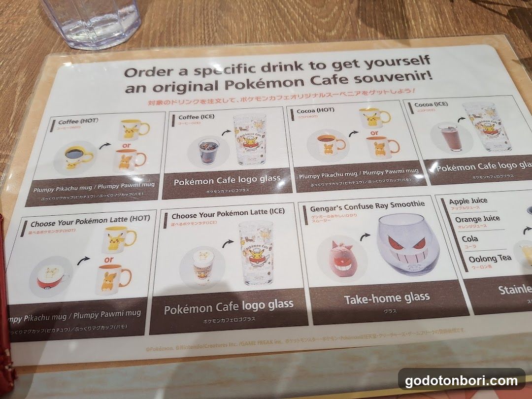 Pokemon Cafe Menu