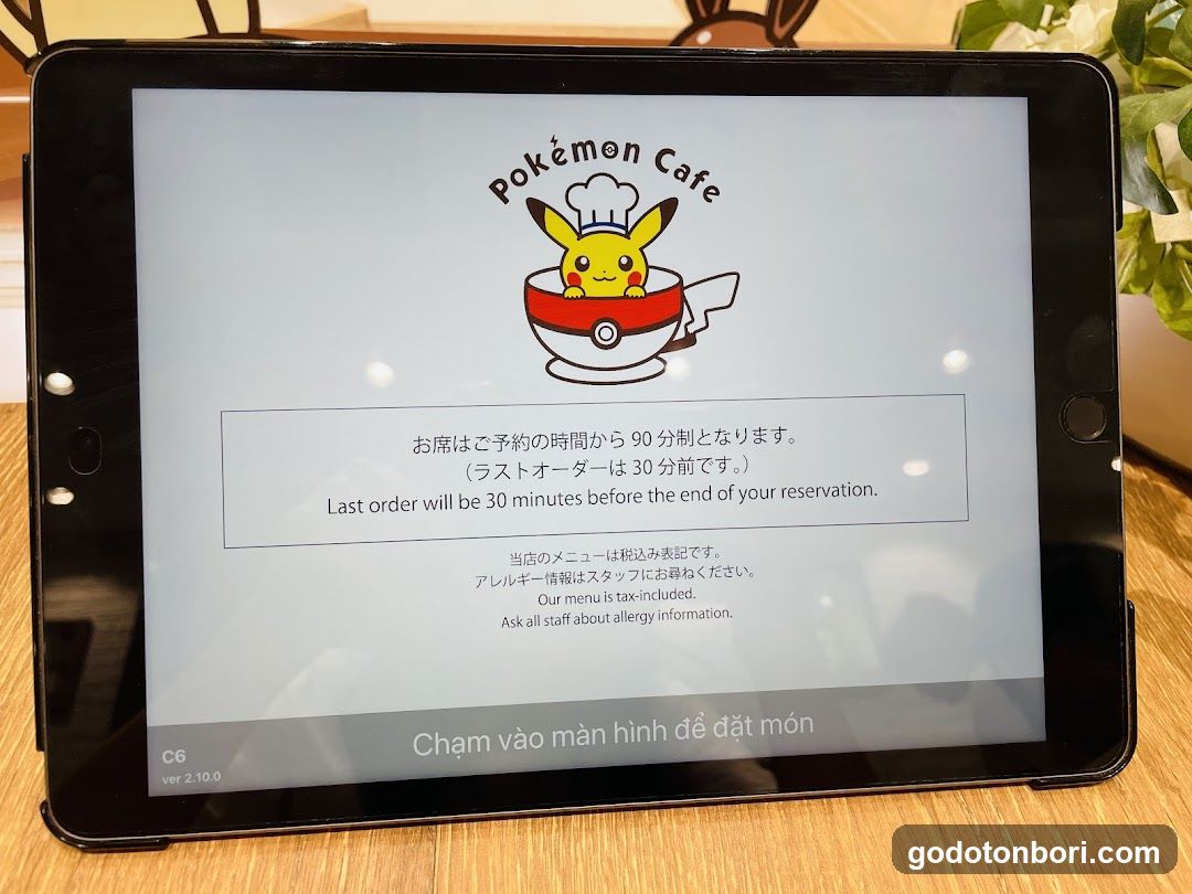 Pokemon Cafe Tablet Screen