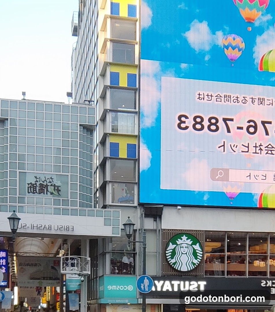 Urban Street Scene with Billboards and Storefronts