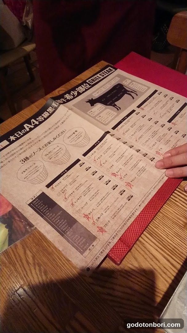 Italian meat Bar del Sole Dotonbori
