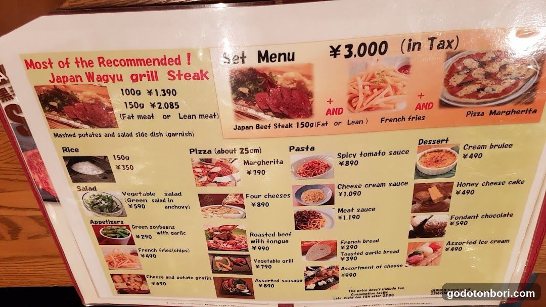 Italian meat Bar del Sole Dotonbori