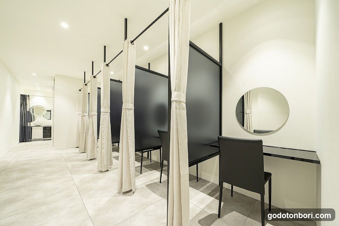 Modern Interior Space with Curtains and Mirrors