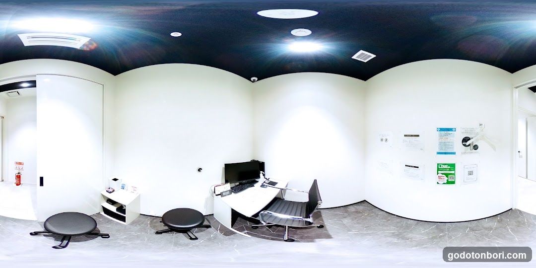 Office Interior with Desk and Seating