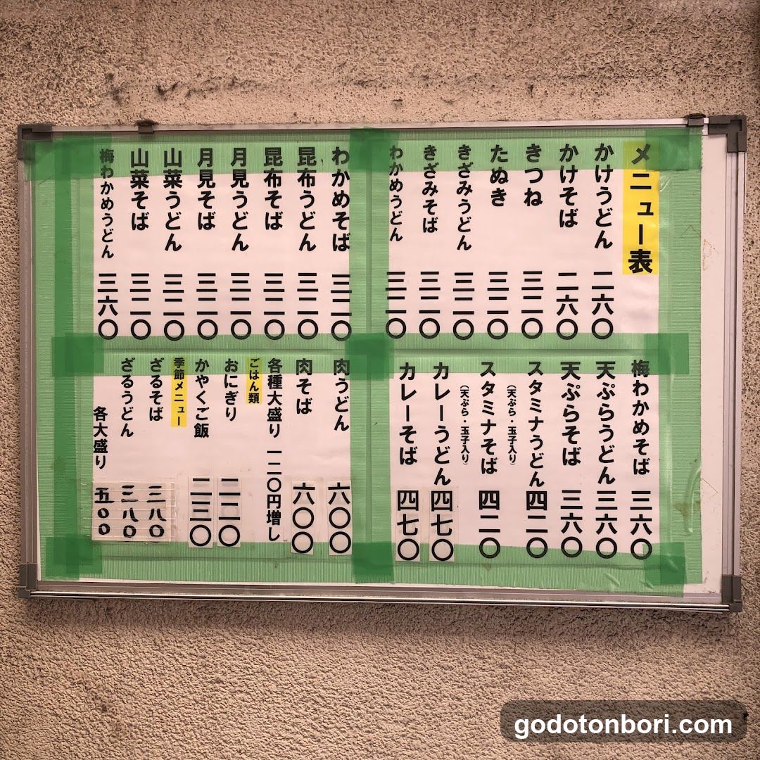Udon Menu Board