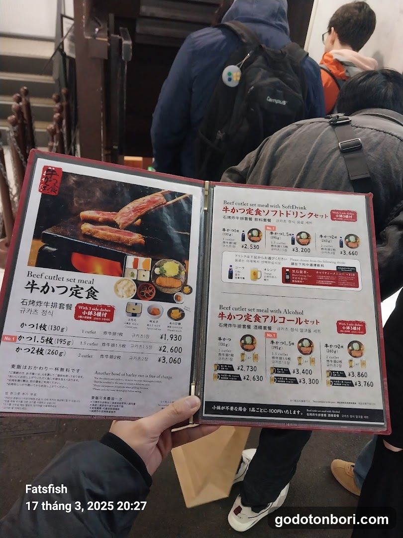 Beef cutlet set meal menu