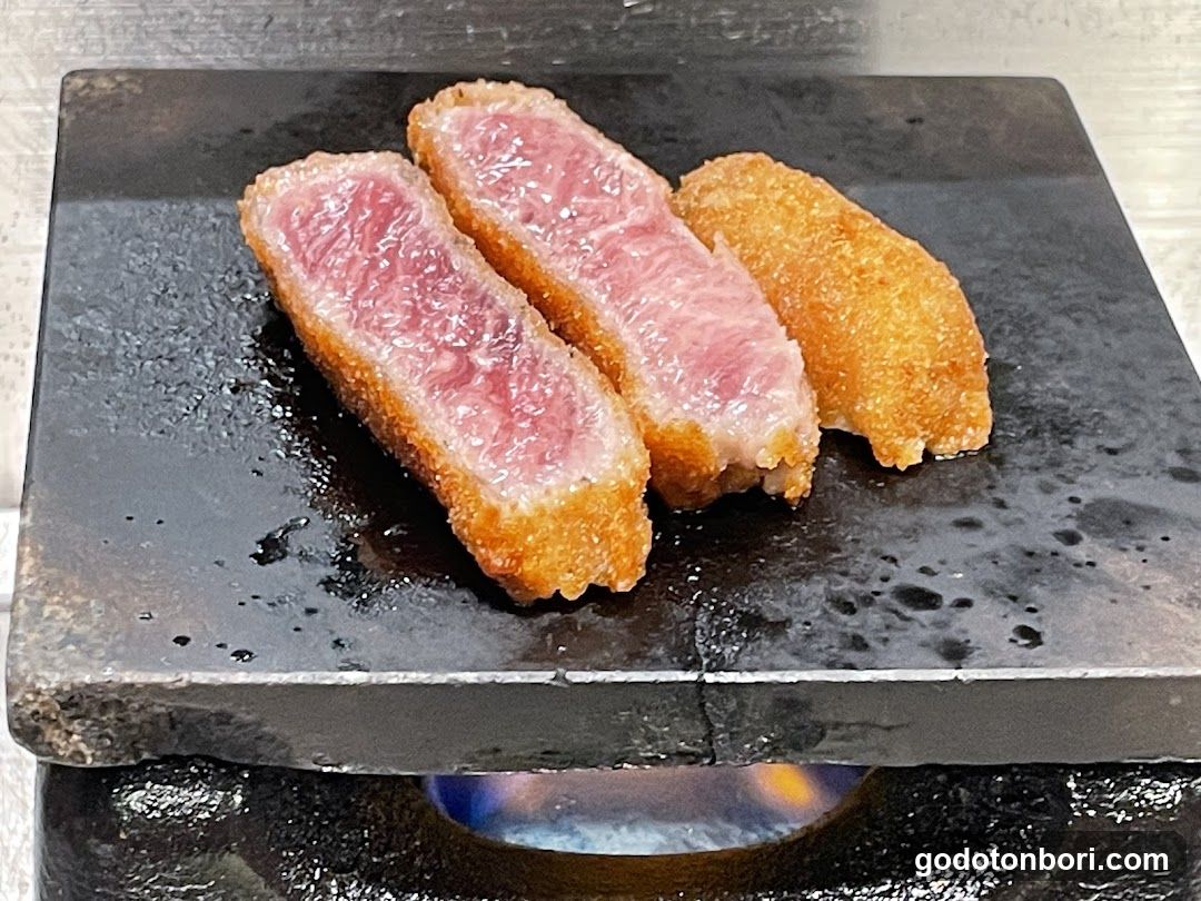 Sizzling Meat Cutlet on Hot Stone