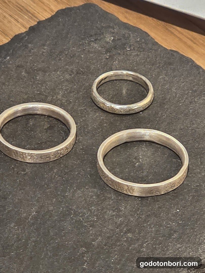 Silver Rings on Slate