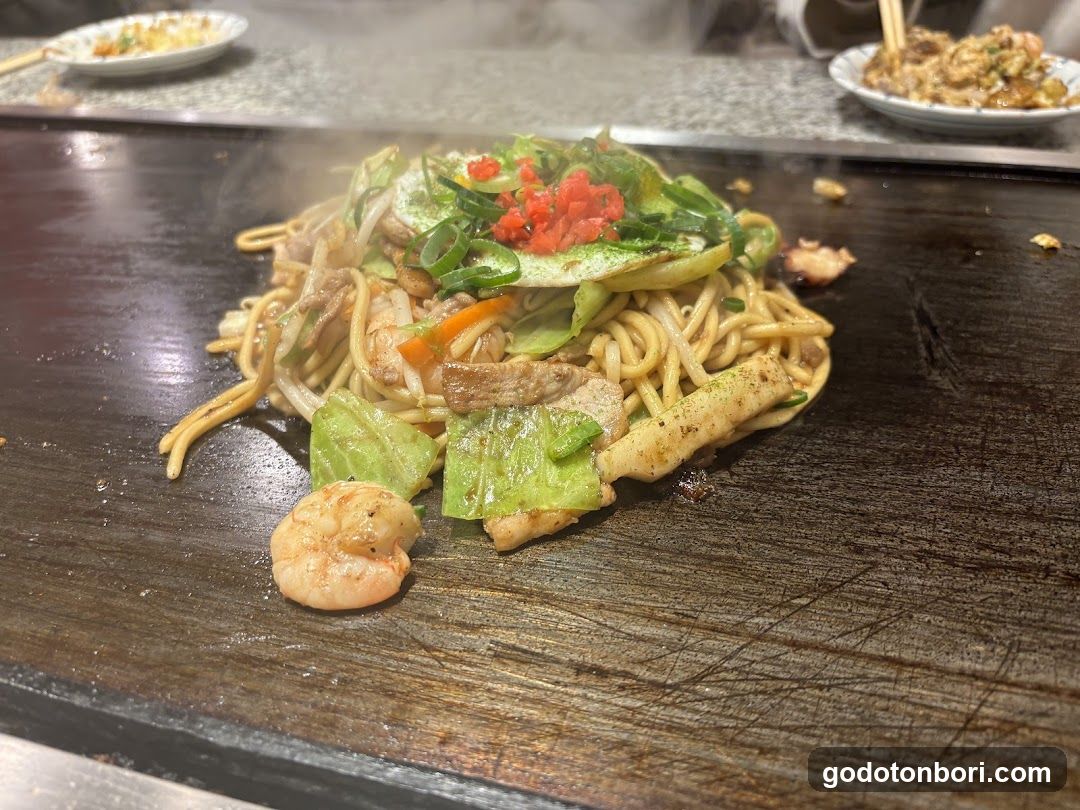 Grilled Noodles with Shrimp and Vegetables