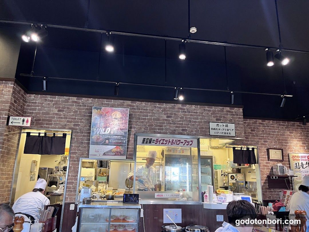 Restaurant Interior with Staff and Signage