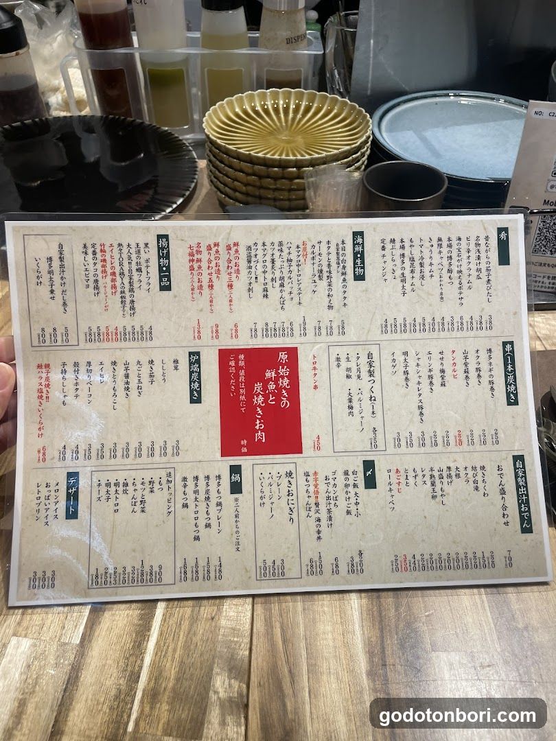 Japanese Restaurant Menu