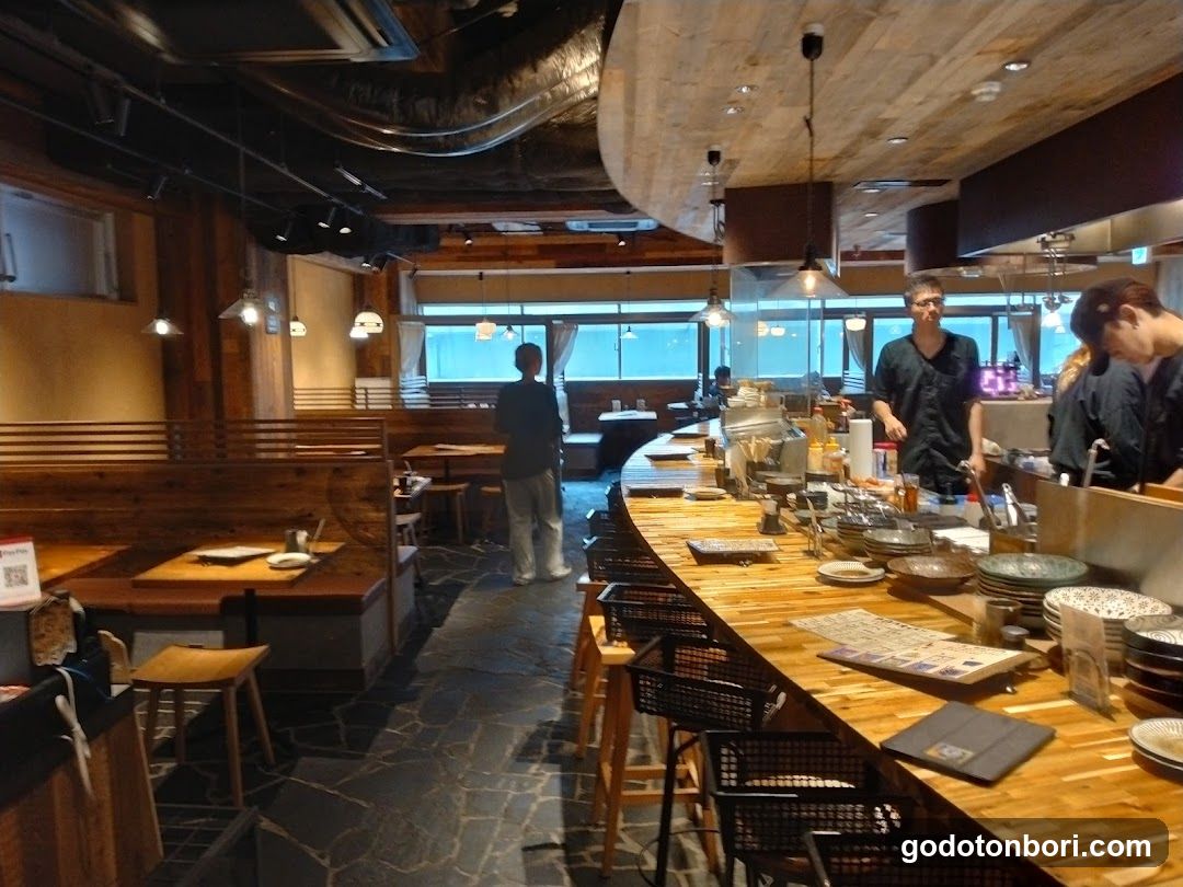 Restaurant Interior with Bar and Dining Area