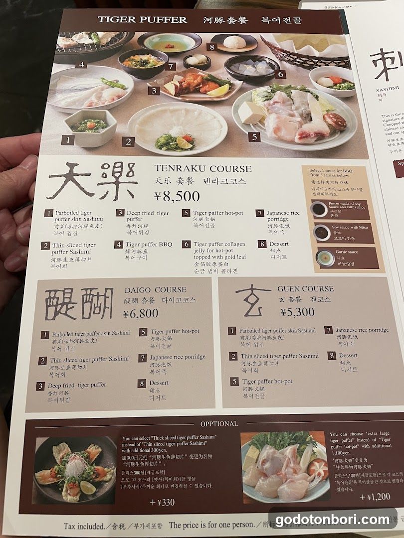 Tiger Puffer Menu