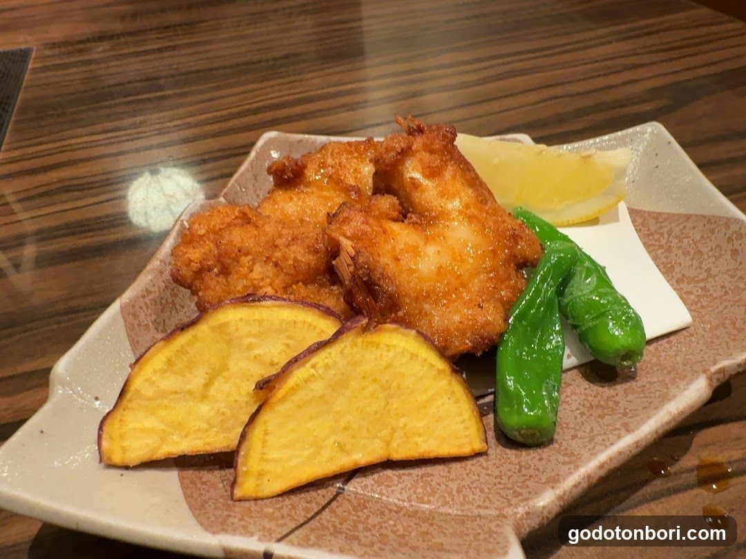 Fried Fish with Sweet Potato and Shishito Peppers