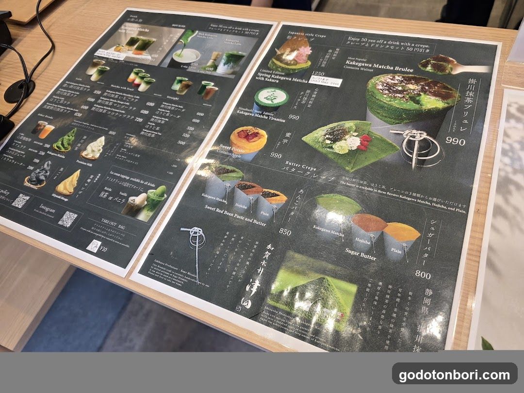 Matcha Crepe Menu