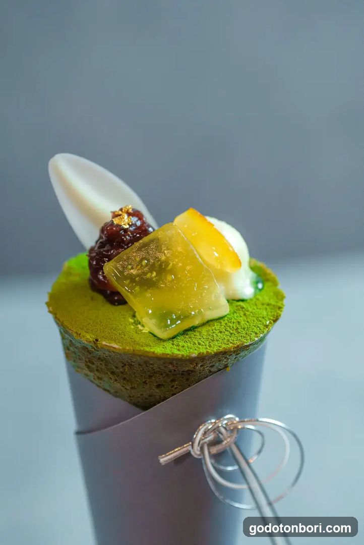 Matcha Dessert with Gold Leaf