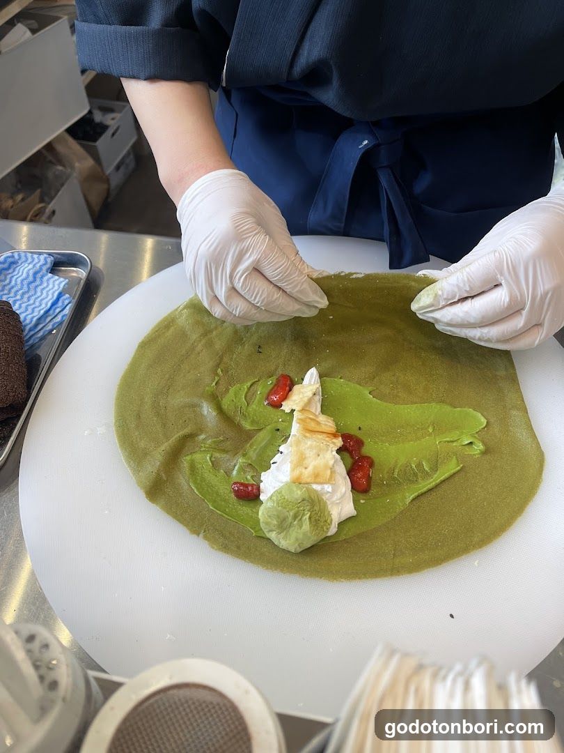 Matcha Crepe Assembly