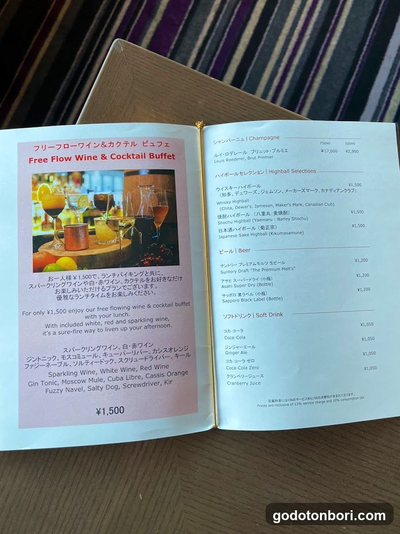 Free Flow Wine & Cocktail Buffet Menu