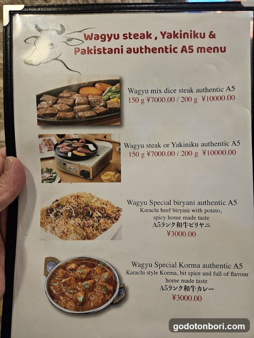 Wagyu Steak & Pakistani A5 Menu