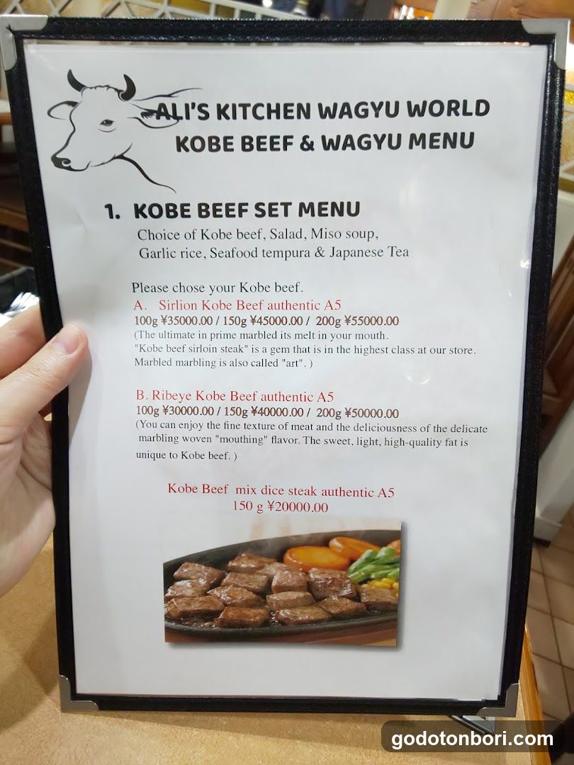 Ali's Kitchen Wagyu World Kobe Beef & Wagyu Menu