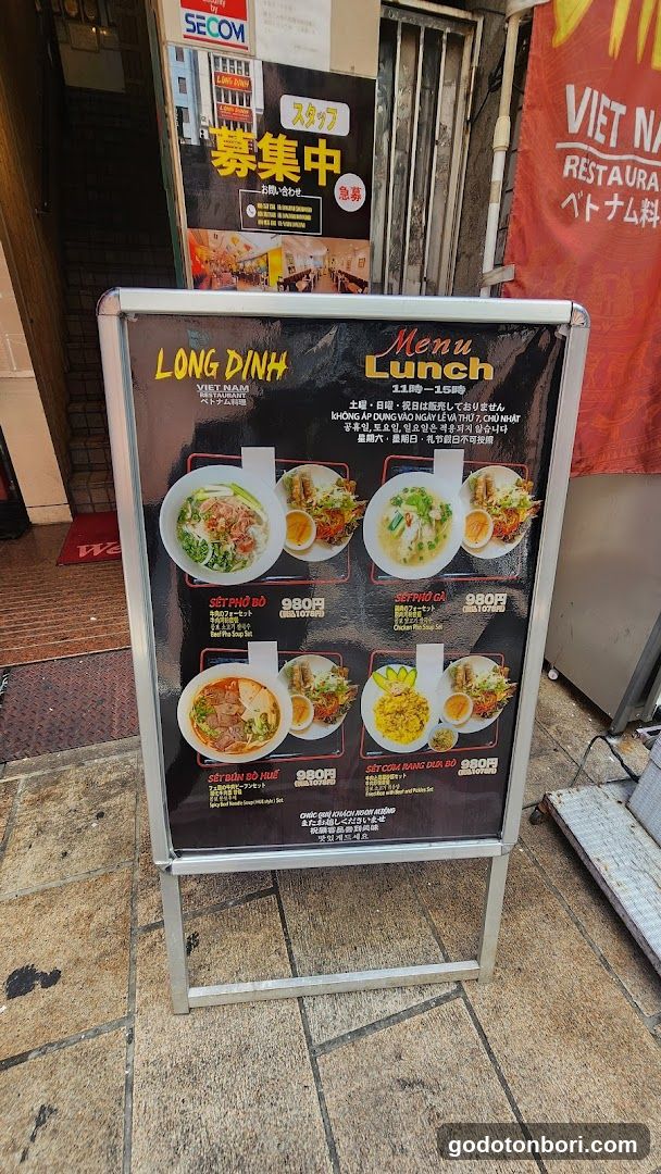 Long Dinh Vietnamese Restaurant Menu Board