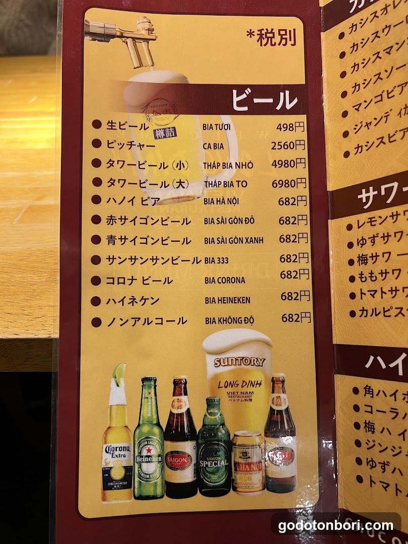 Beer Menu