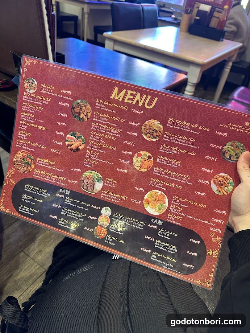 Vietnamese Restaurant Menu