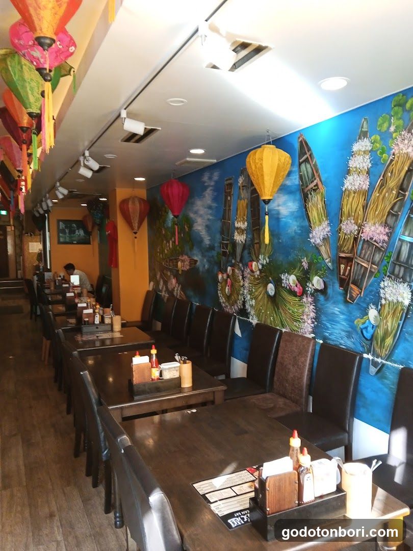Restaurant Interior with Vietnamese Wall Art