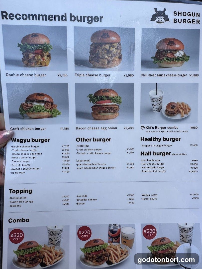 Shogun Burger Menu