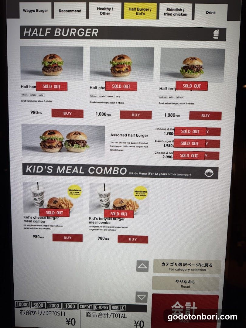 Burger Menu Display