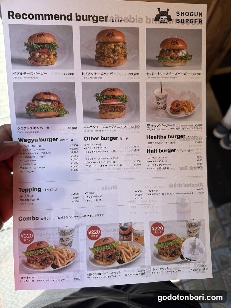 Shogun Burger Menu