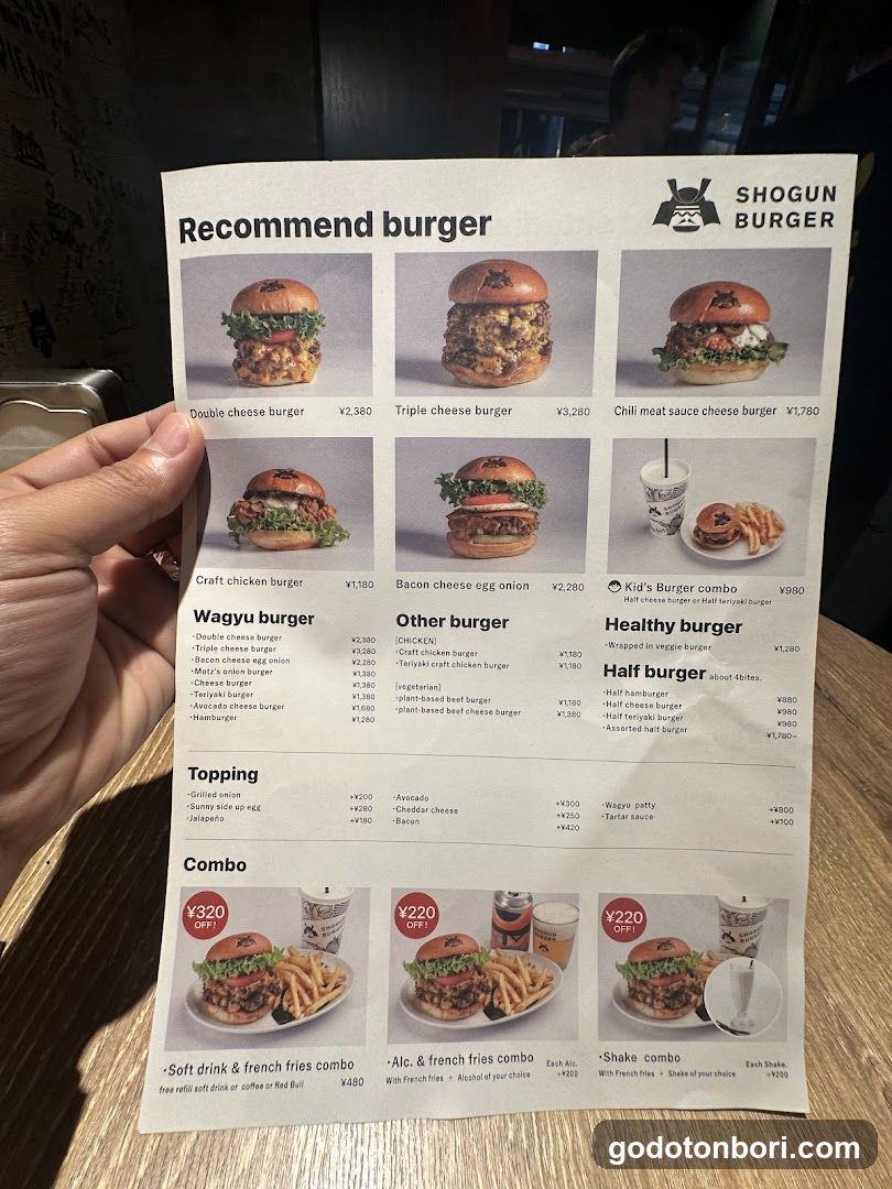 Shogun Burger Menu