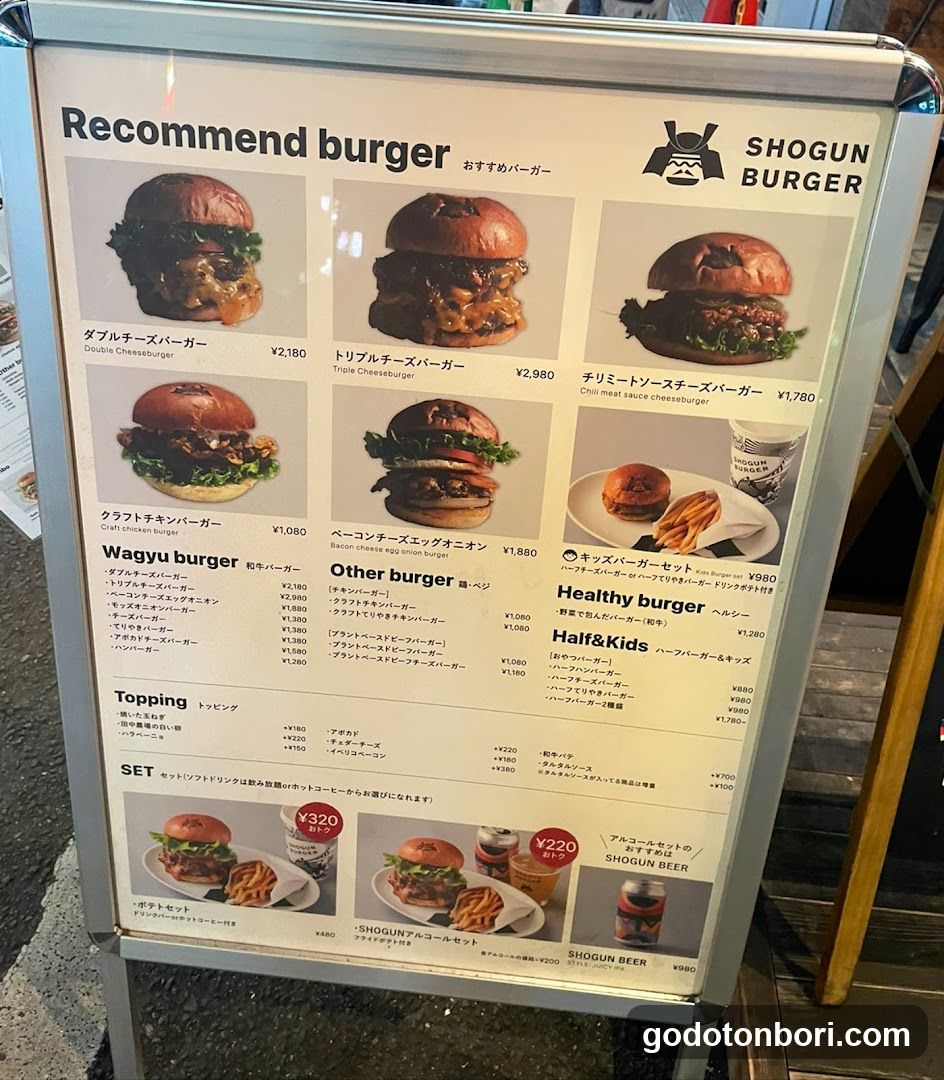 Shogun Burger Menu Board