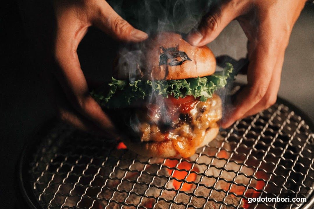 Grilled Burger on Mesh Grill