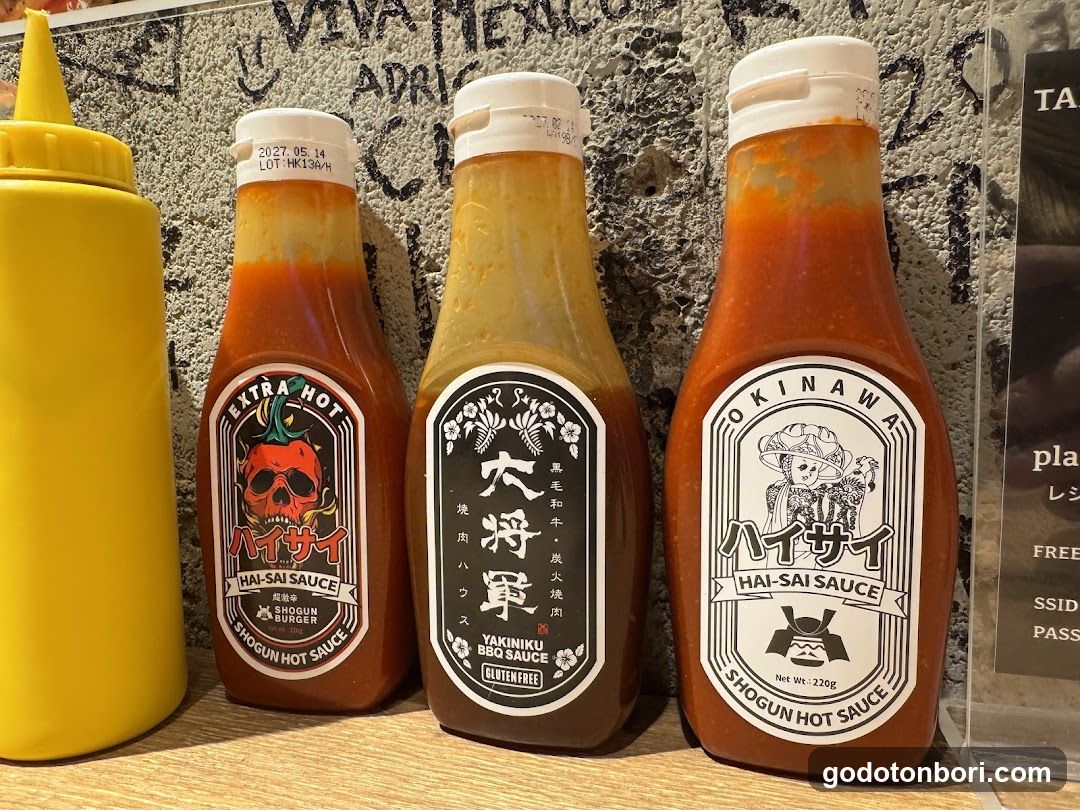 Shogun Hot Sauce Bottles Display