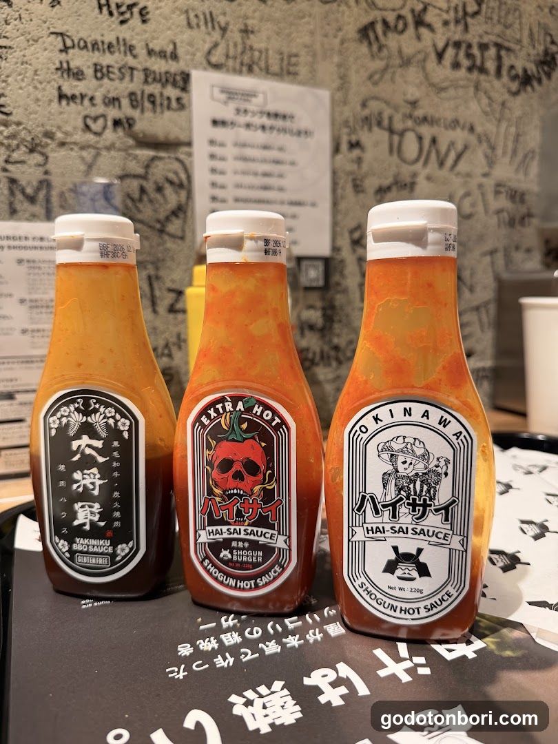 Burger Sauce Bottles Display