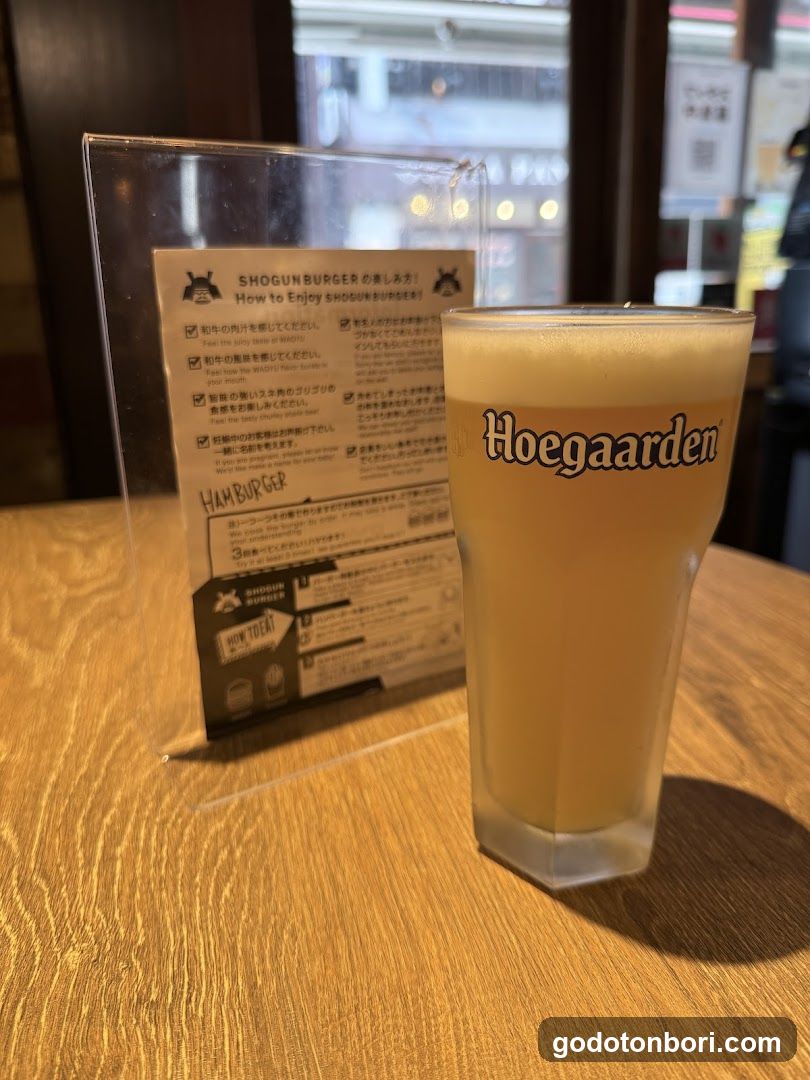 Hoegaarden Beer and Shogun Burger Menu Card